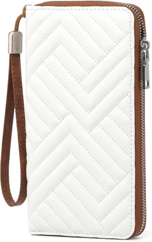 GOIACII Womens Wallet RFID Blocking Leather Large Capacity Long Purse Card Clutch Wristlet