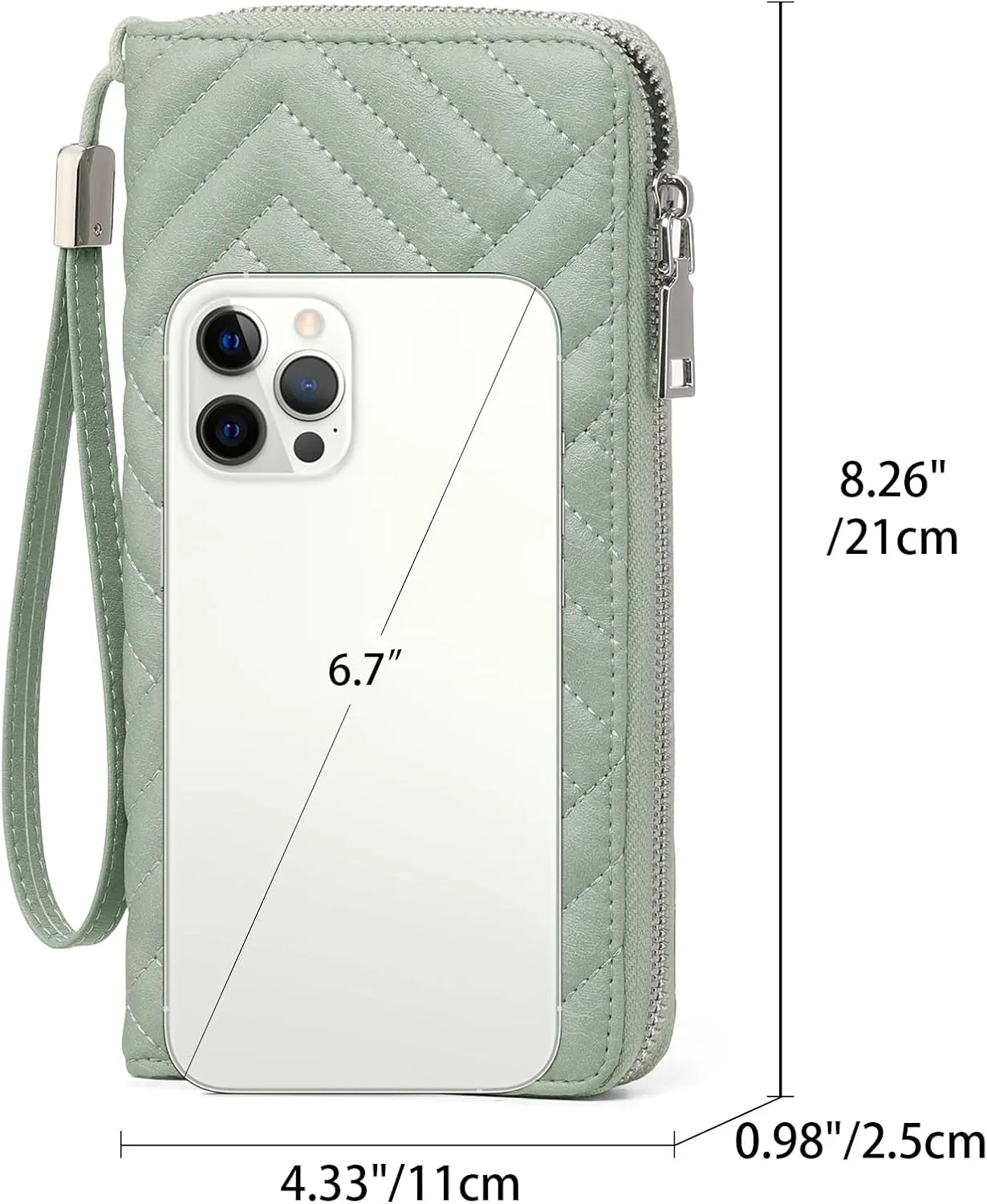 GOIACII Womens Wallet RFID Blocking Leather Large Capacity Long Purse Card Clutch Wristlet