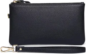 GOIACII Women's Wristlet Clutch Slim Leather Wallet RFID Blocking Handbag