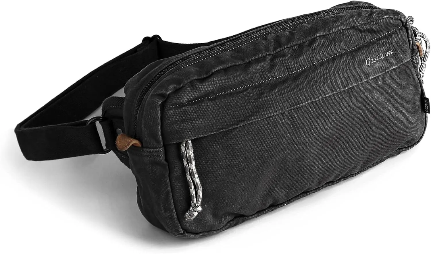 GOOTIUM Men’s Crossbody Pack - Canvas Daily Essentials Sling Bag Small Shoulder Backpack, Charcoal