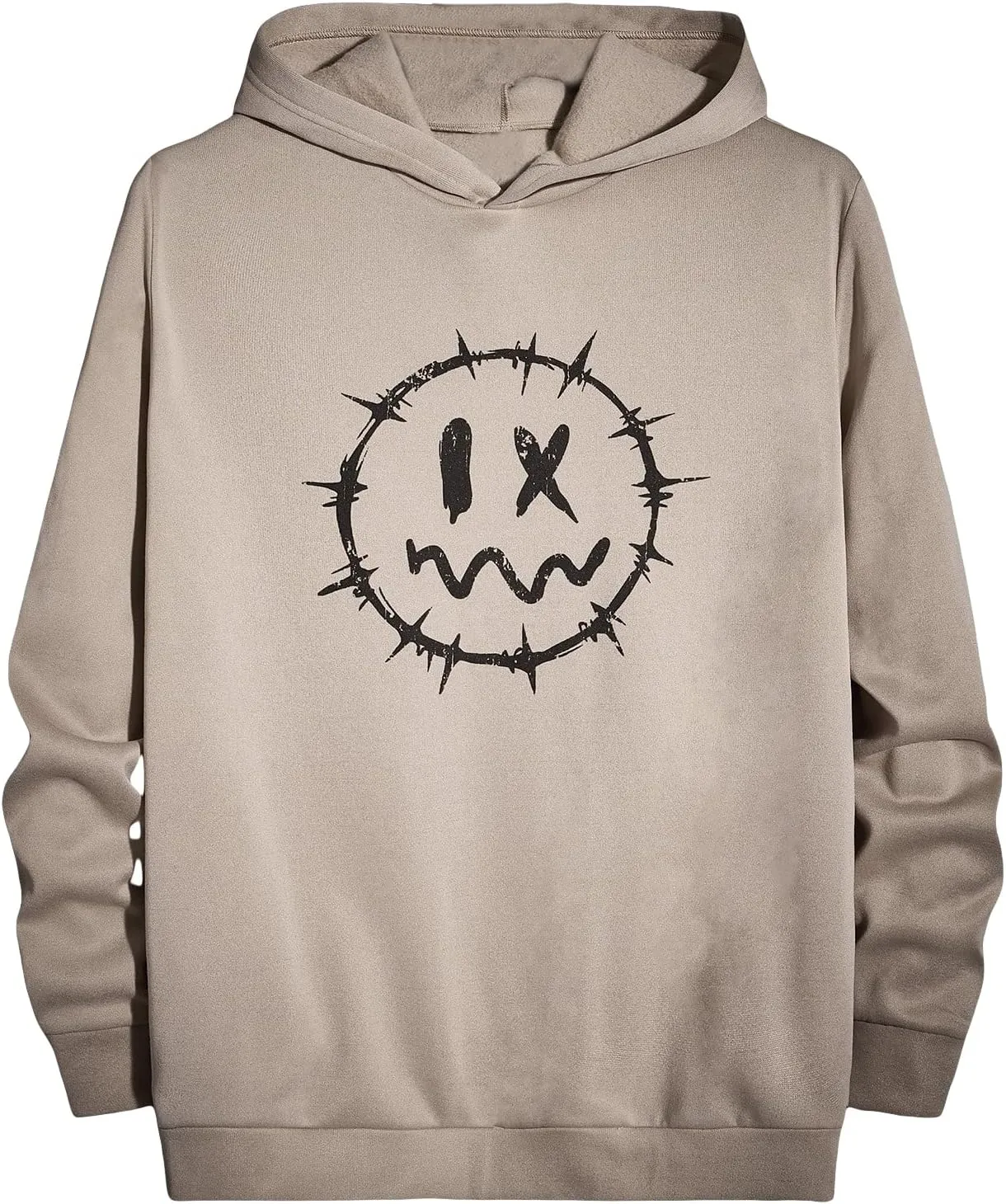 GORGLITTER Men's Cartoon Graphic Hoodies Drop Shoulder Drawstring Pullover Hoodie Sweatshirts