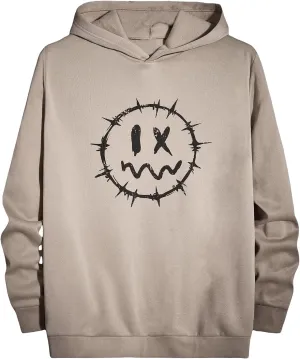 GORGLITTER Men's Cartoon Graphic Hoodies Drop Shoulder Drawstring Pullover Hoodie Sweatshirts