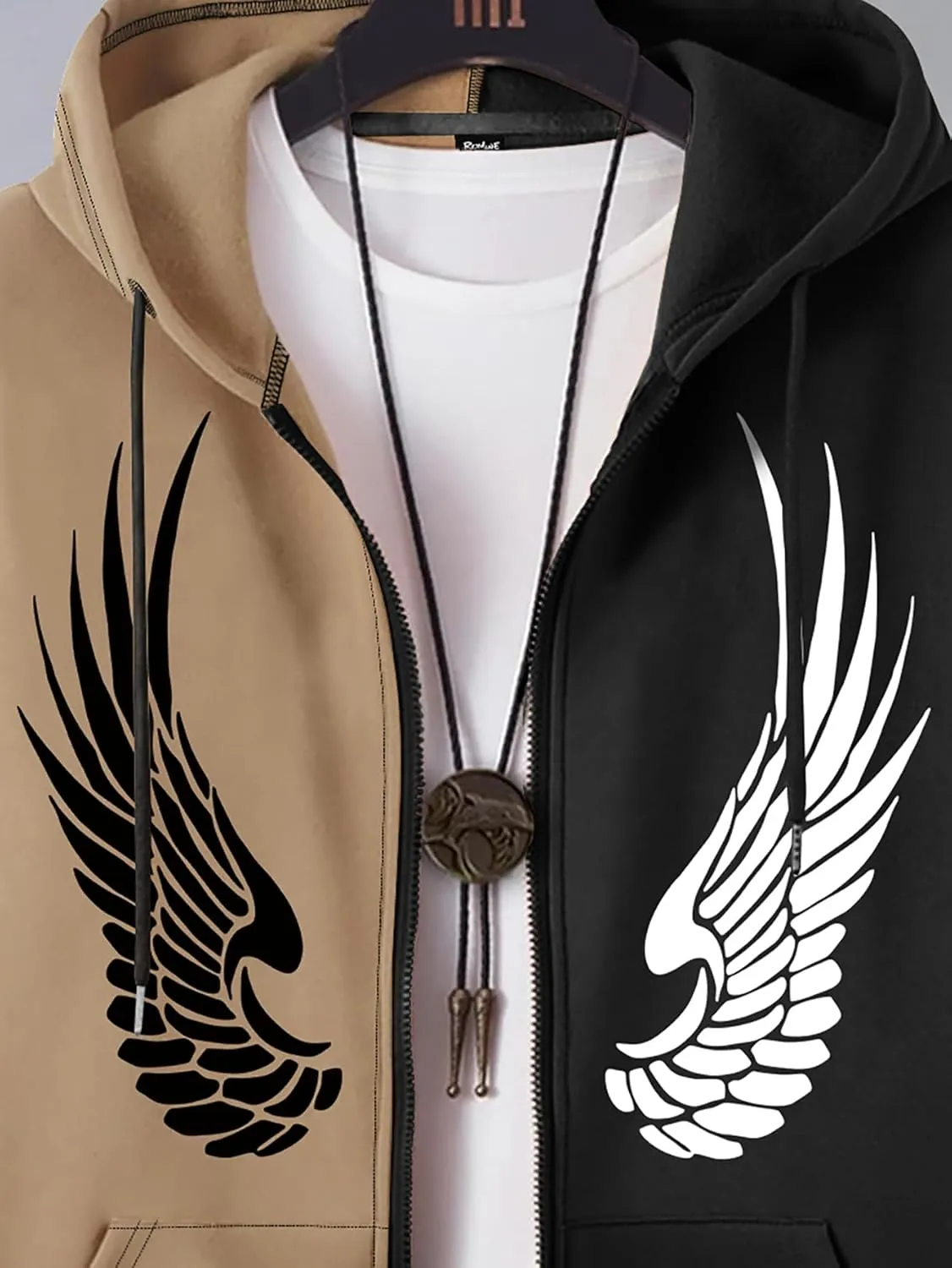 GORGLITTER Y2k Zip Up Hoodies for Men Graphic Sweatshirts long Sleeve Designer Hoodies Pullover Streetwear