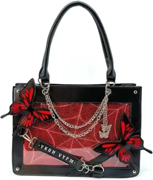 Gothic Emo Bag Grunge Purse Y2k Shoulder Bag Butterfly Sling Bag Spider Bag Pu Leather Lolita Crossbody Bag for Women