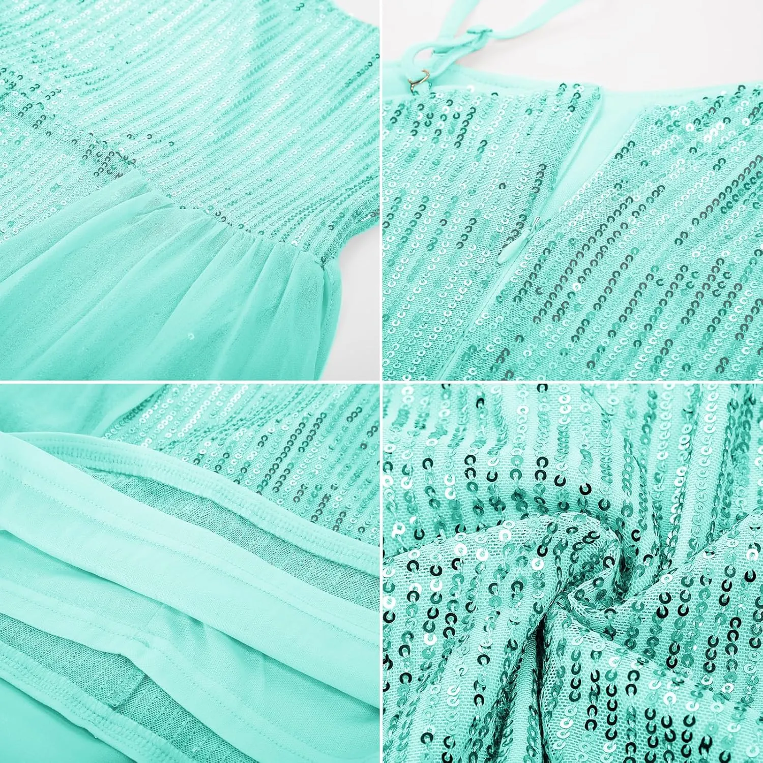 GRACE KARIN Girls Sequin Dress for Teens One Shoulder Formal Birthday Party Wedding Pageant Prom Fancy Dresses 6-14Y
