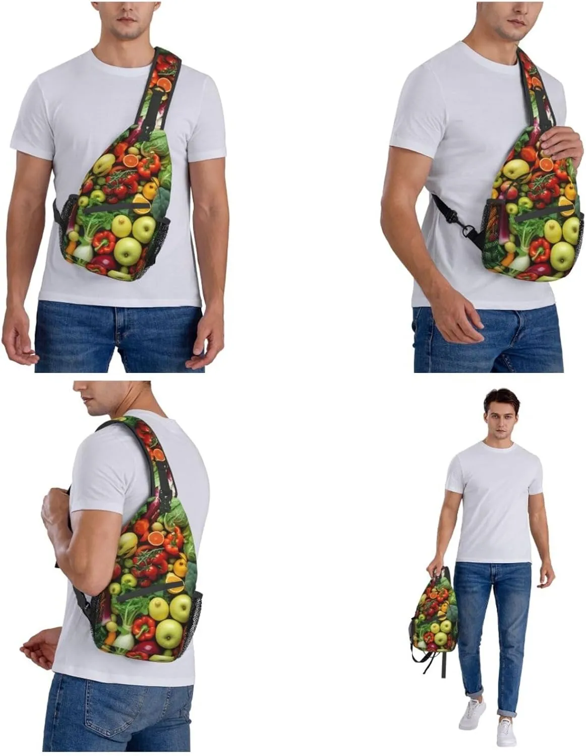 Green Grass Soccer Print Cross Chest Bag Diagonally Men Cross Chest Bag Diagonally