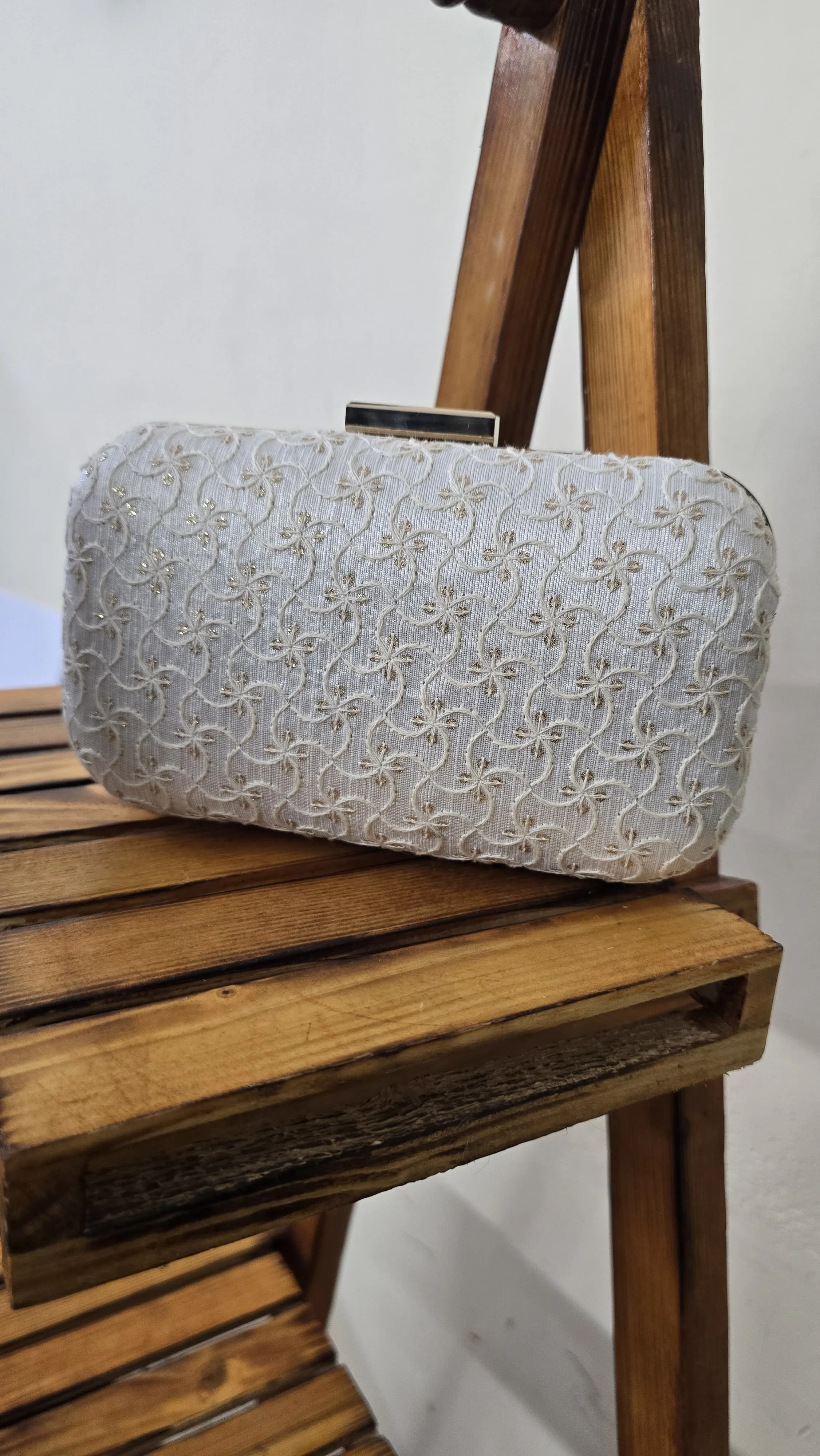 Grey Fabric clutch bag
