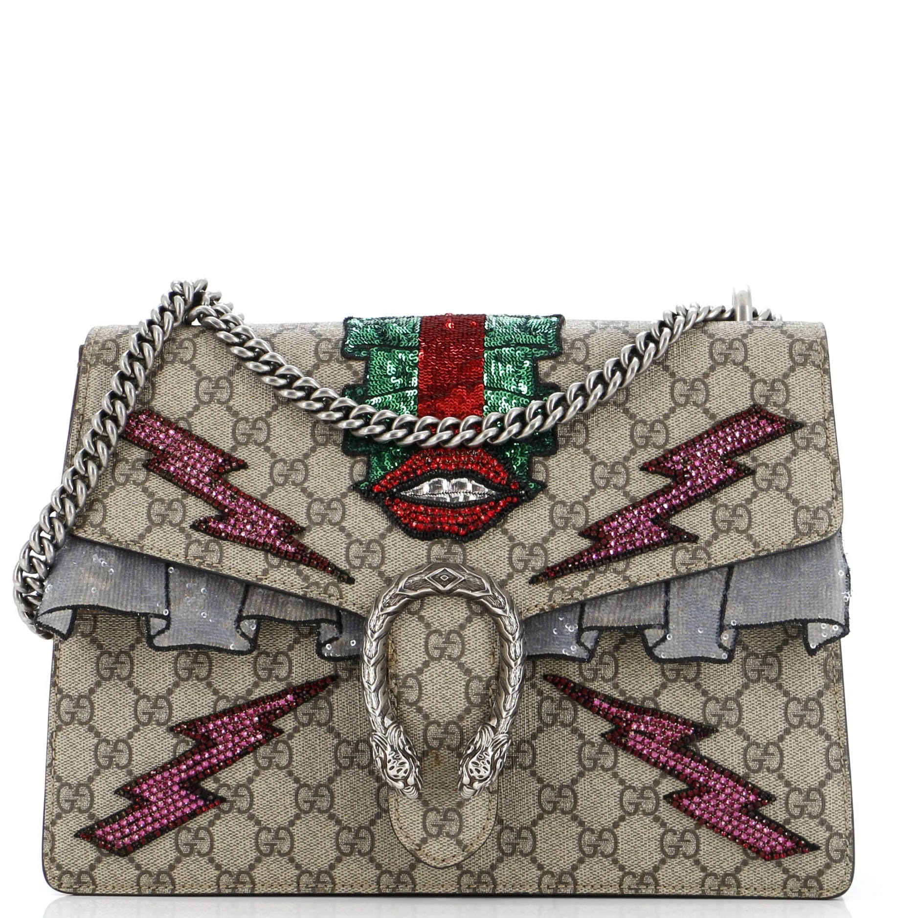 GUCCI Dionysus Bag Embellished GG Coated Canvas Medium