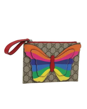 Gucci Rainbow Butterfly Clutch GG Supreme Model
