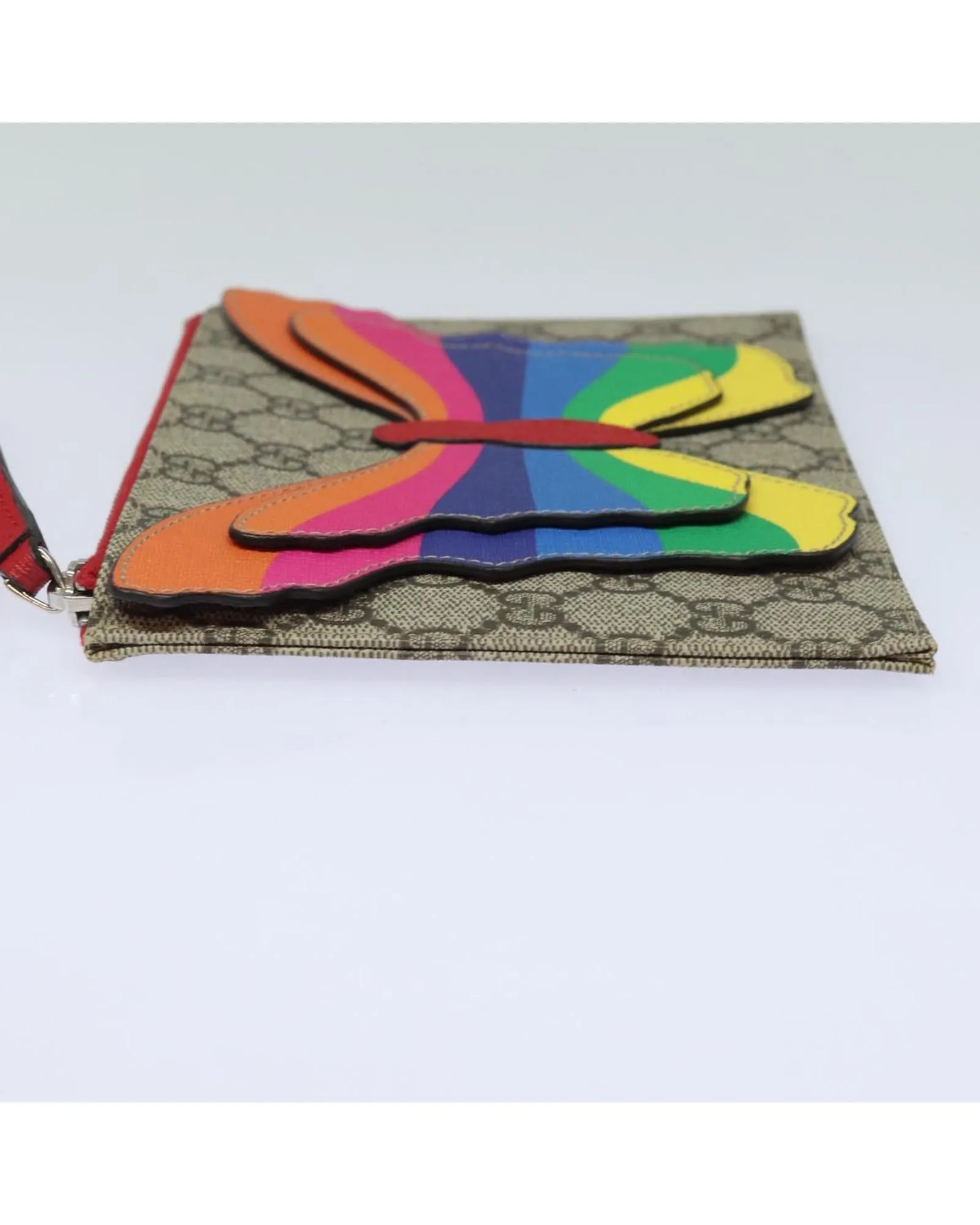 Gucci Rainbow Butterfly Clutch GG Supreme Model