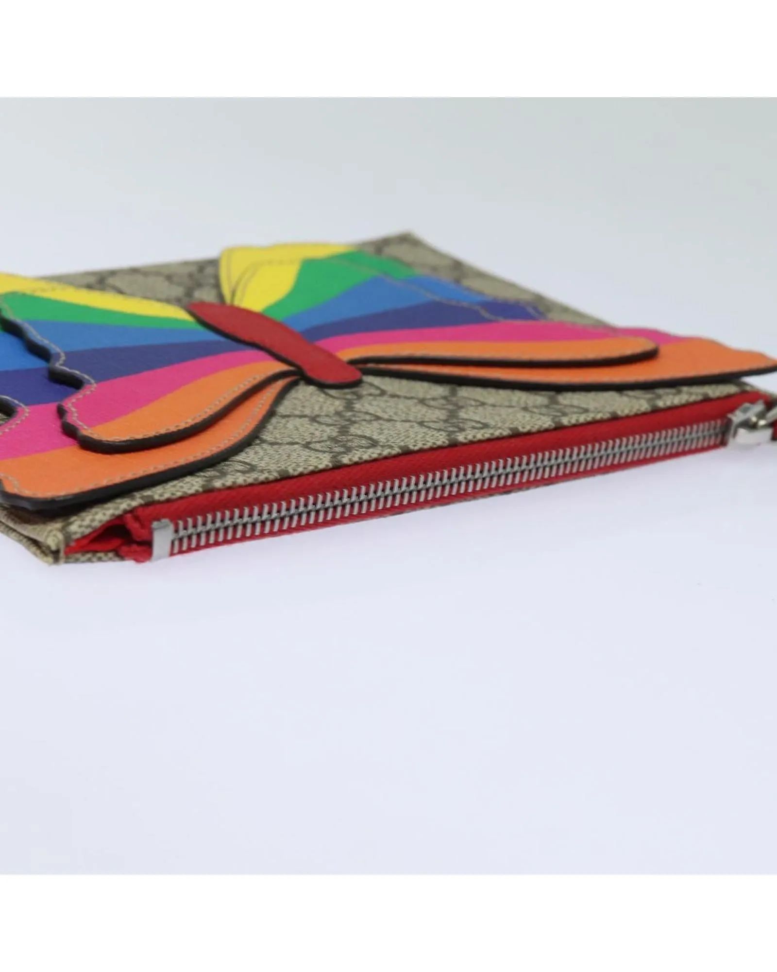 Gucci Rainbow Butterfly Clutch GG Supreme Model