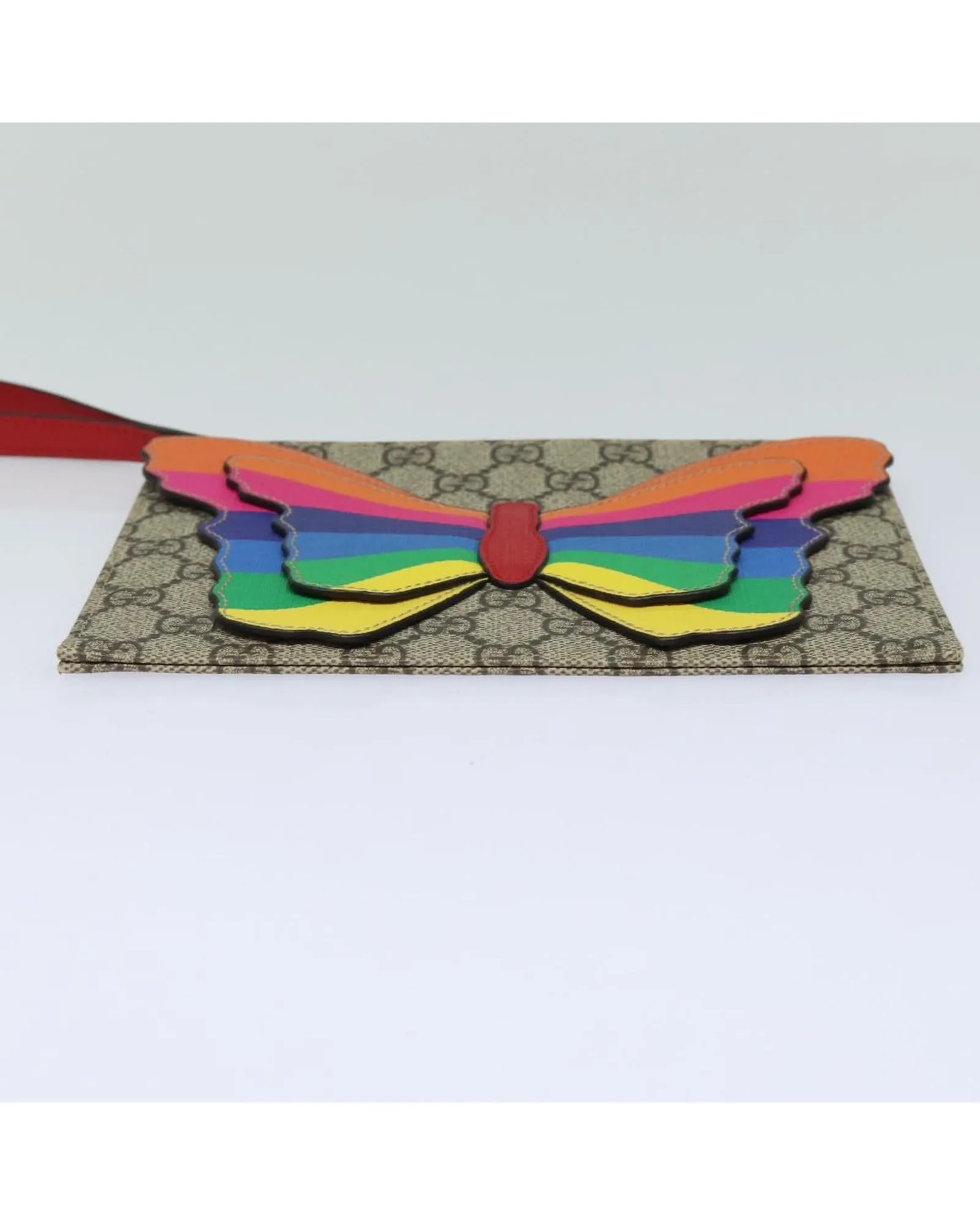 Gucci Rainbow Butterfly Clutch GG Supreme Model