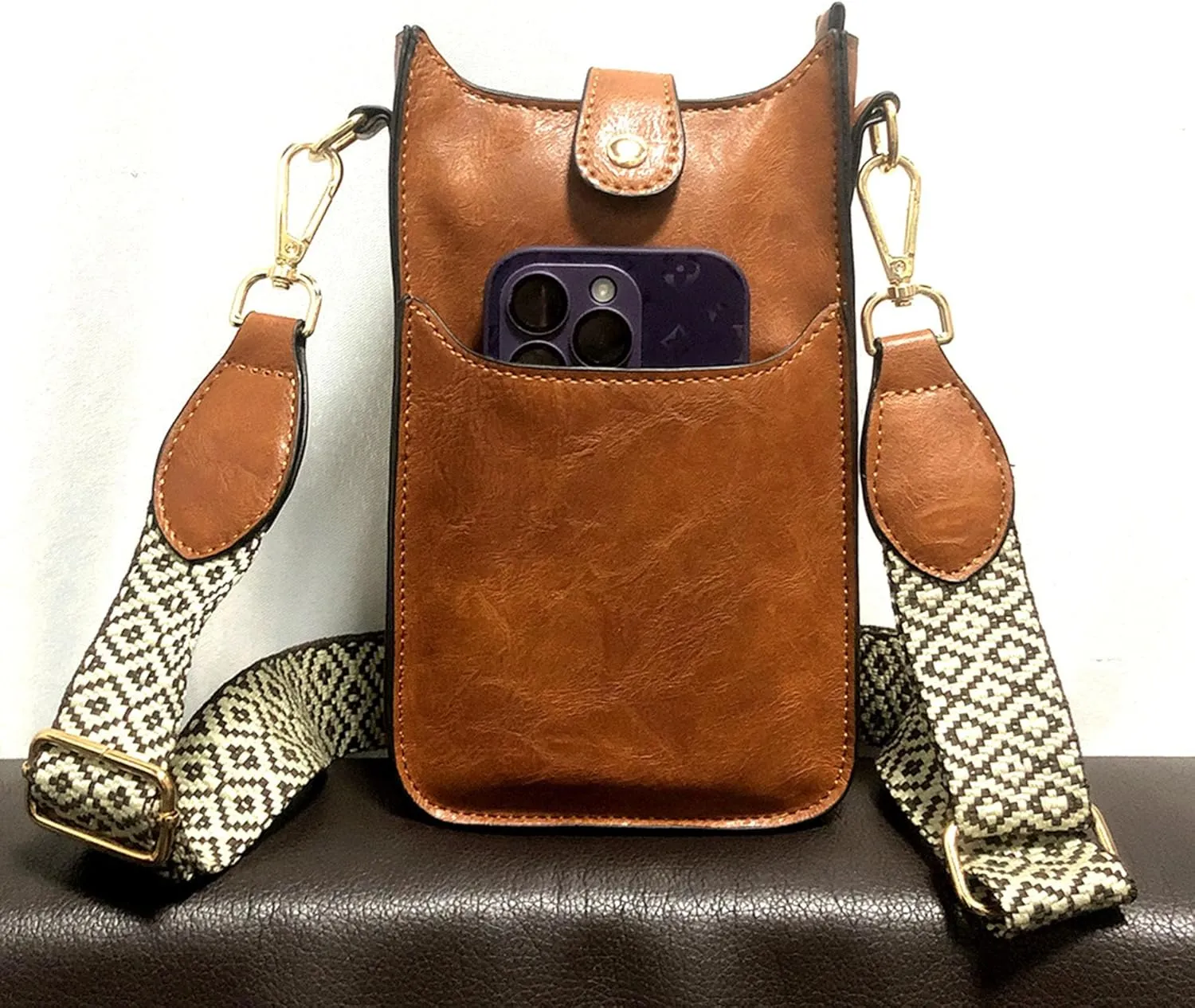 HAIBOLAN Small Crossbody Bags for Women Cell Phone Purse Holder Wallet with Adjustable Guitar Strap