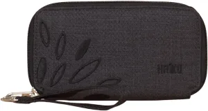 HAIKU Intrepid Small and Slim Women's Wristlet Wallet, Clutch Purse, Zip Around RFID-Blocking Credit Card holder, and ID Holder, Black in Bloom