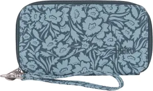 HAIKU Intrepid Small and Slim Women's Wristlet Wallet, Clutch Purse, Zip Around RFID-Blocking Credit Card holder, and ID Holder, Floral Garden