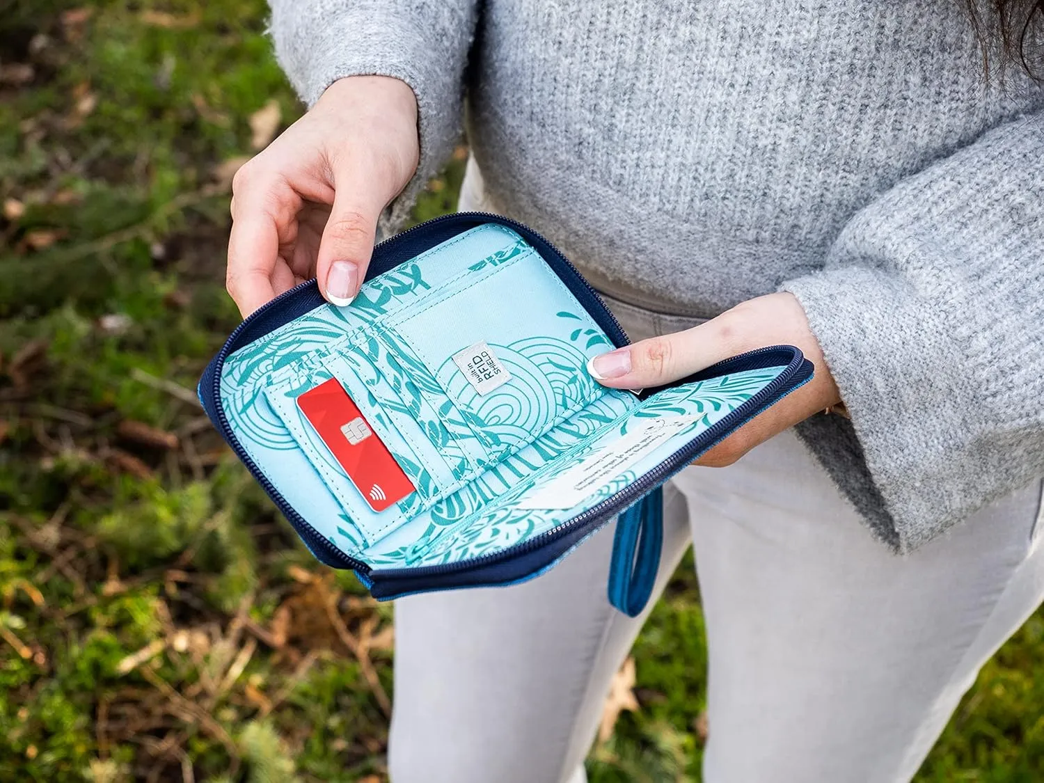 HAIKU Intrepid Small and Slim Women's Wristlet Wallet, Clutch Purse, Zip Around RFID-Blocking Credit Card holder, and ID Holder, Sapphire