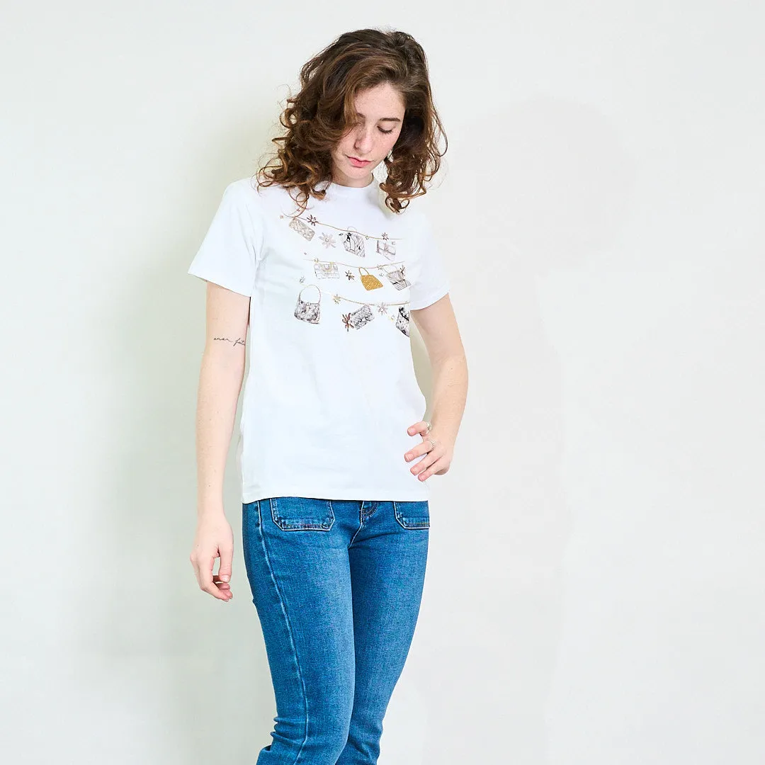 Handbag print "Chic Essentials" embellished graphic t-shirt wholesale