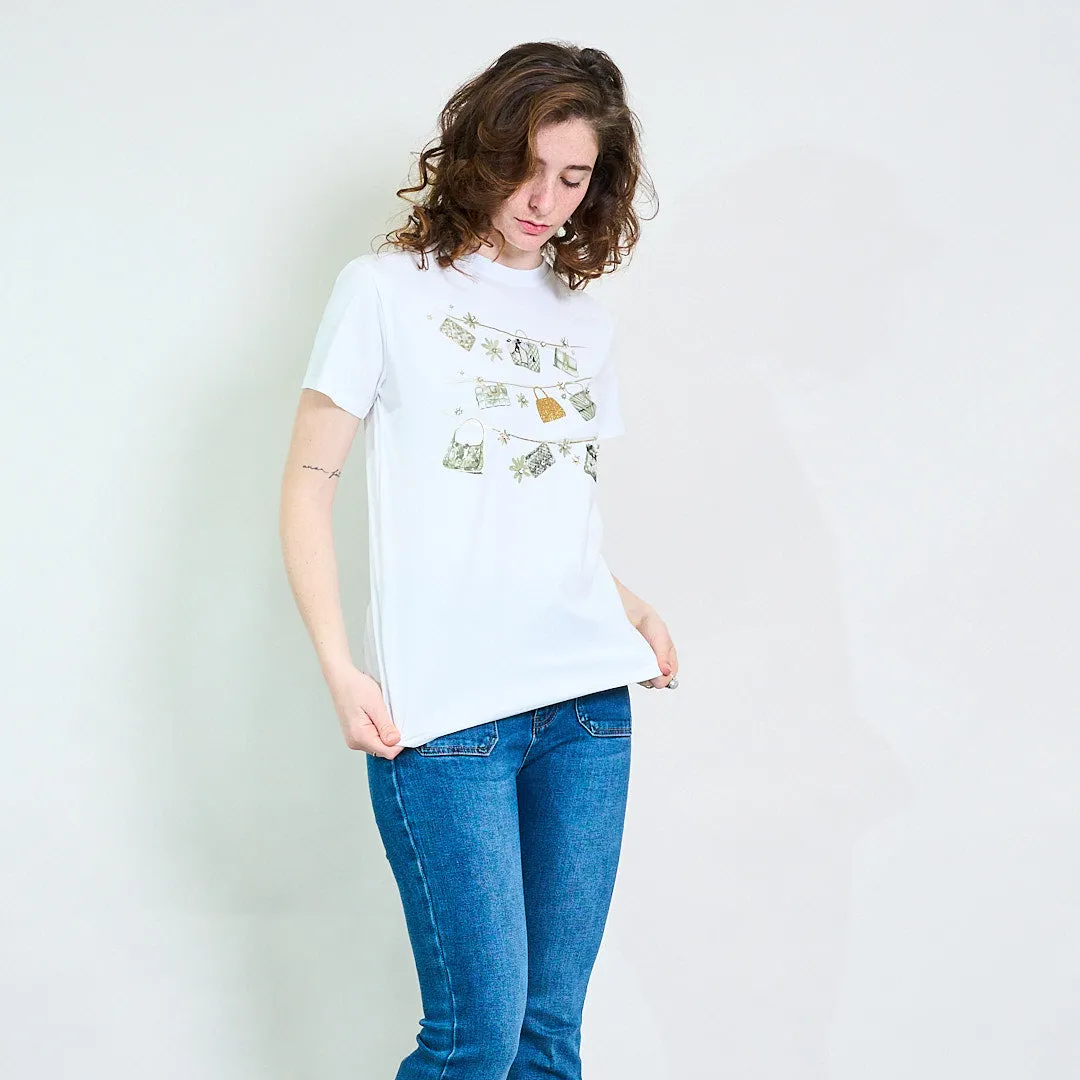 Handbag print "Chic Essentials" embellished graphic t-shirt wholesale