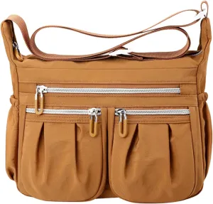 Handbags for Womens Nylon Zipper Tote Bag Capacity Satchel Bags Crossbody Casual Travel Roomy Messenger Bags