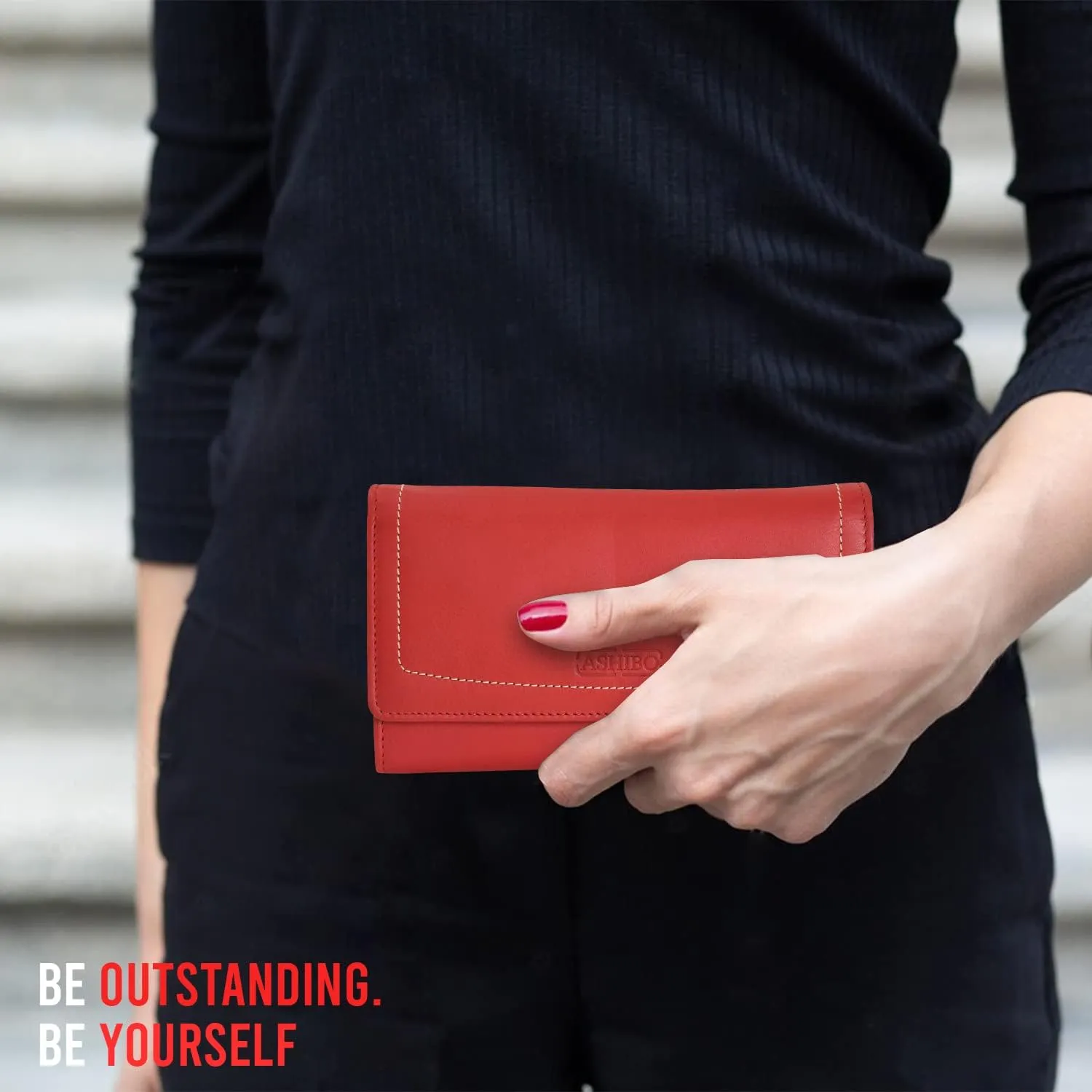 Handcrafted Women's Clutch Wallet Large Cpacity RFID Blocking Continental Purse Nappa Flat Genuine Leather Multiple Card Bills Holder with Zippered Pocket Phone Holder Wallet