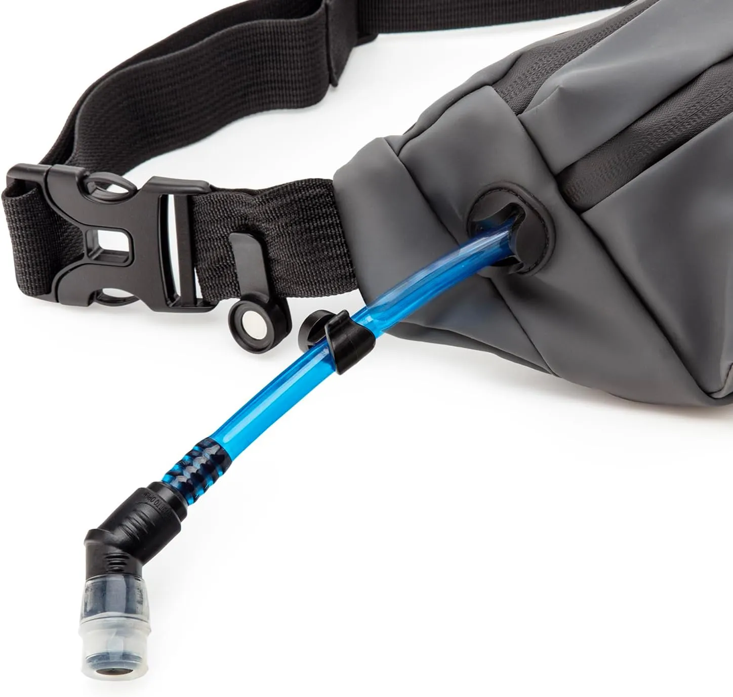 Handy On-The-Go Hydration Water-Repellent Malecon Premium Pack, Includes Magnetic Tube Holder and Extra-Wide Comfort Strap, 17 Fluid Ounce Capacity (1, Gray)