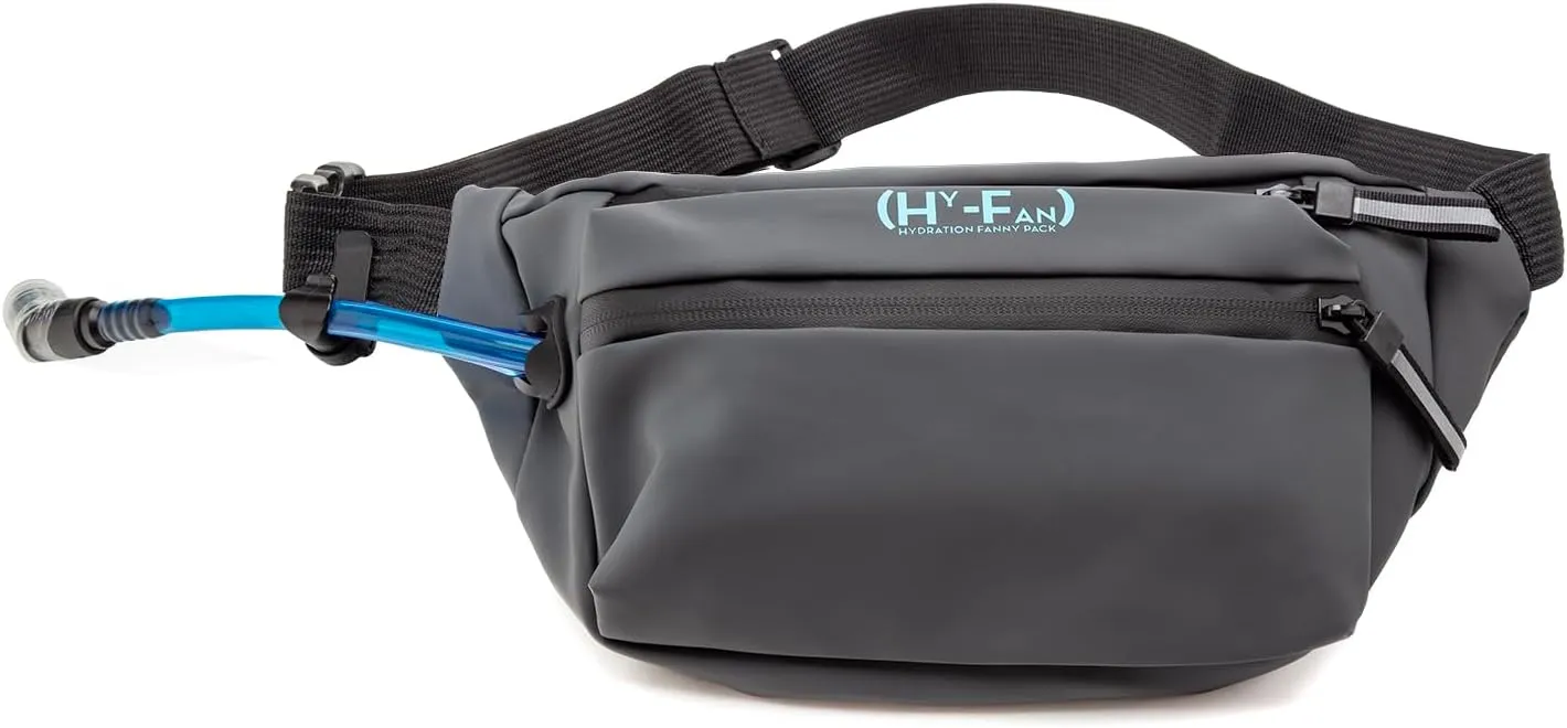 Handy On-The-Go Hydration Water-Repellent Malecon Premium Pack, Includes Magnetic Tube Holder and Extra-Wide Comfort Strap, 17 Fluid Ounce Capacity (1, Gray)