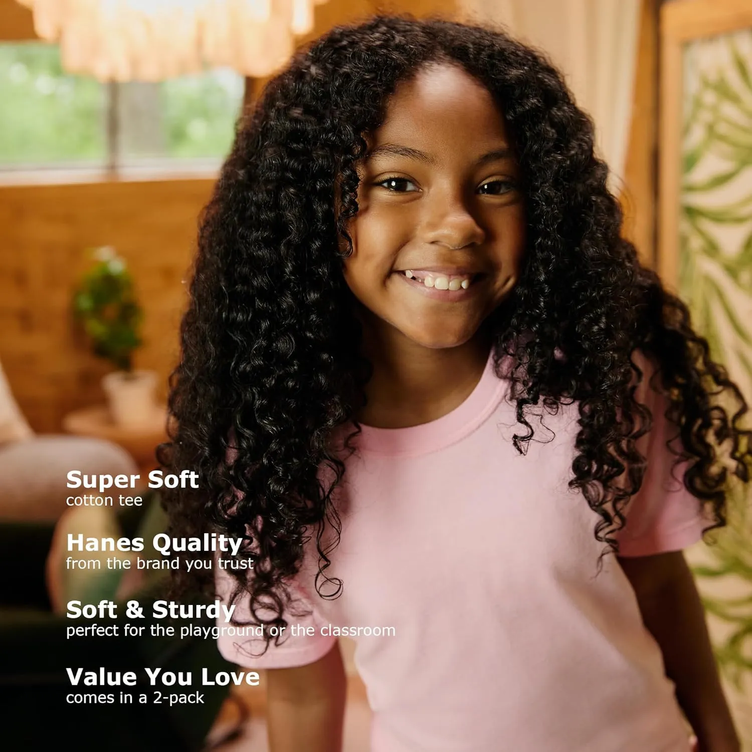 Hanes Girls' Jersey Cotton Tee (Pack Of 2)