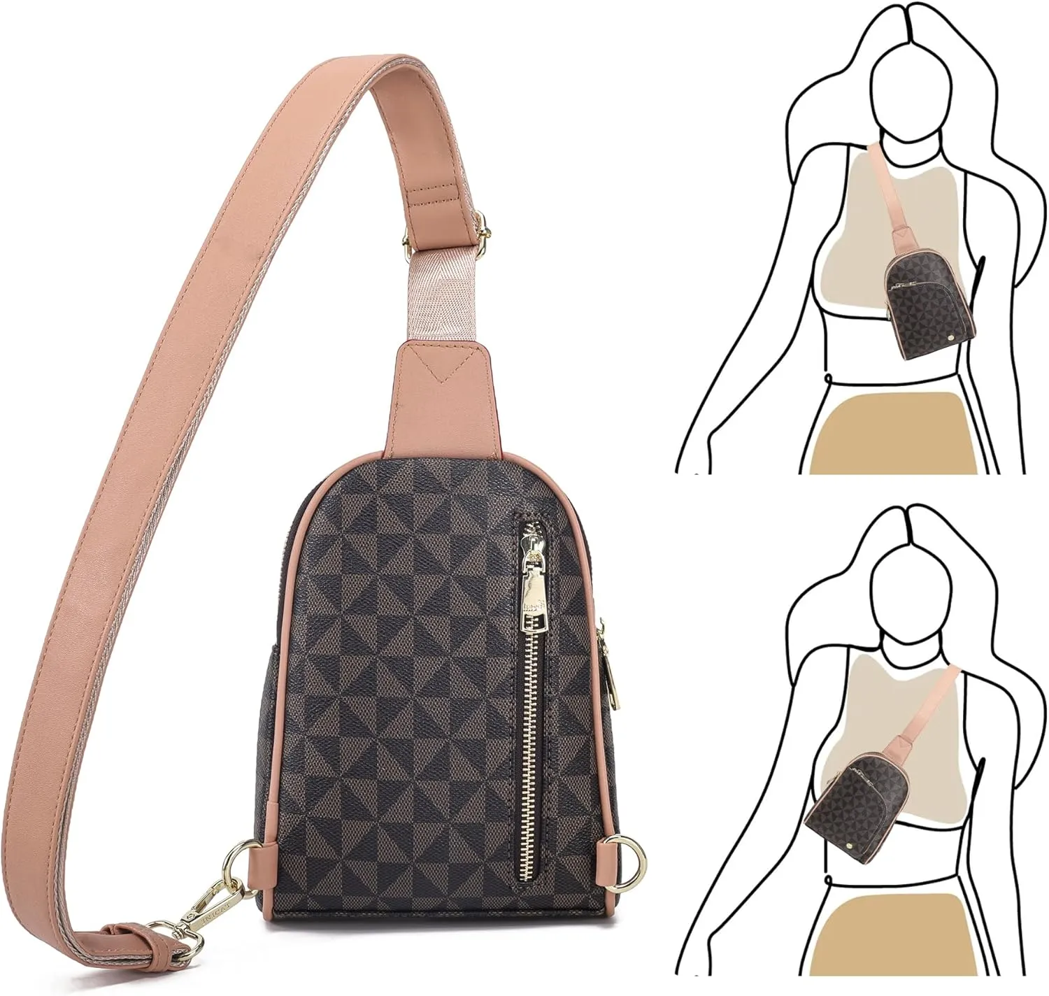 Haytijoe RFID Blocking Crossbody Bags for Women Travel Small Sling Bag Leather Cross Body Bag for Woman Fanny Packs Chest Bag