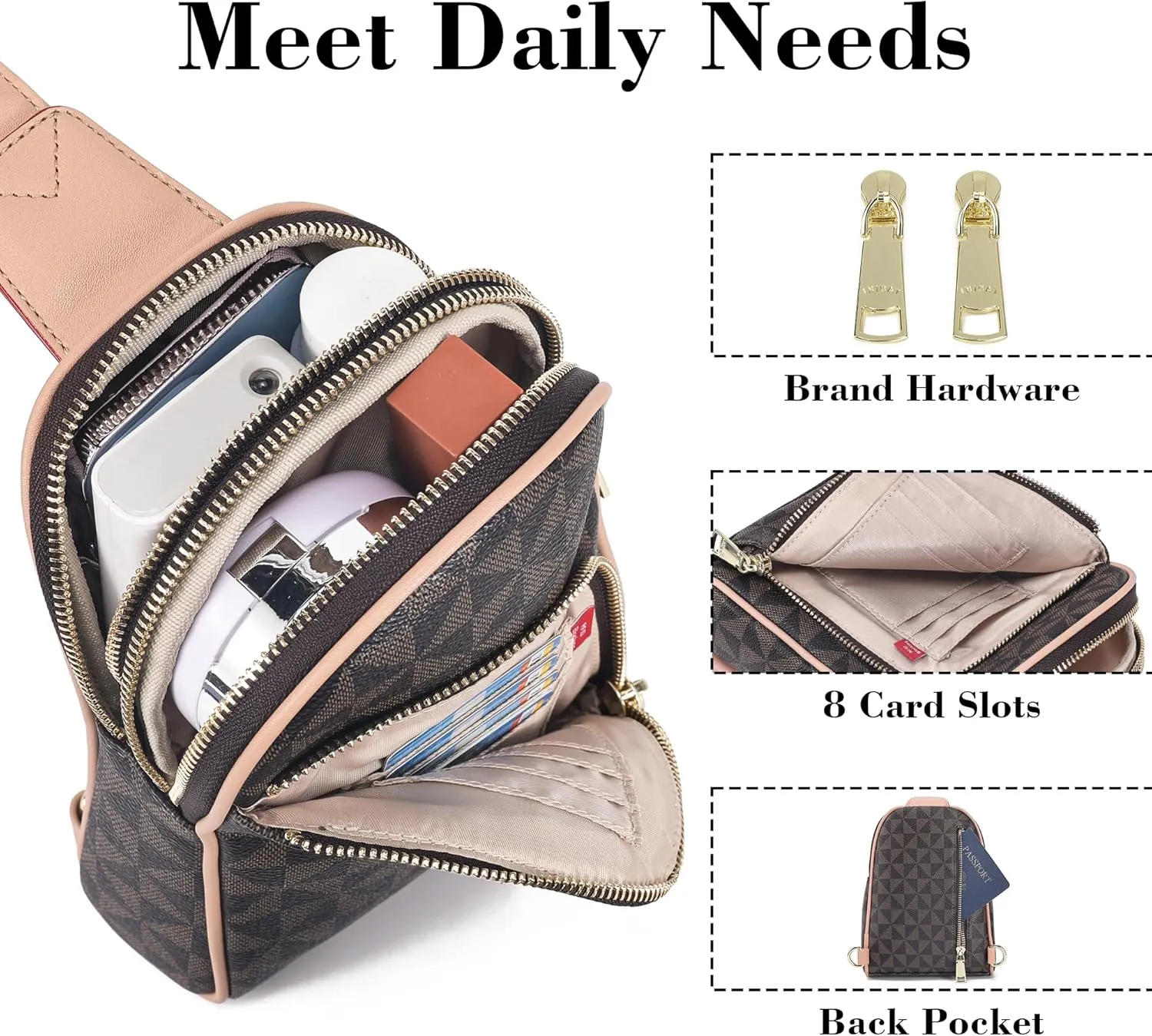 Haytijoe RFID Blocking Crossbody Bags for Women Travel Small Sling Bag Leather Cross Body Bag for Woman Fanny Packs Chest Bag