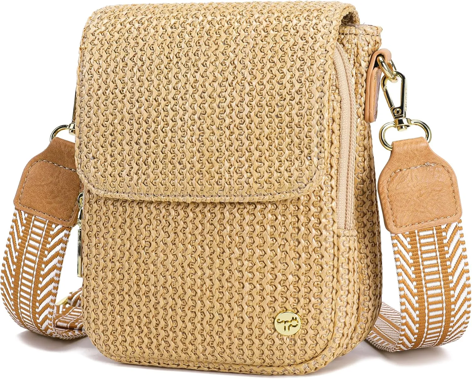 Haytijoe RFID Straw Crossbody Bag for Women 2025 Small Raffia Cell Phone Purse with Card Slots Crossbody Wallet for Travel