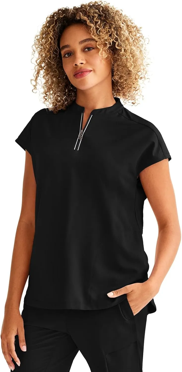 Healing Hands Women Medical Scrub Top Sandy Top with 2 Pockets, Moisture Wicking, 360° Stretch and Recycled Fiber - 2286