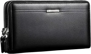 Hebetag Leather Clutch Purse Wallet for Men Organizer Holder Wrist Bag