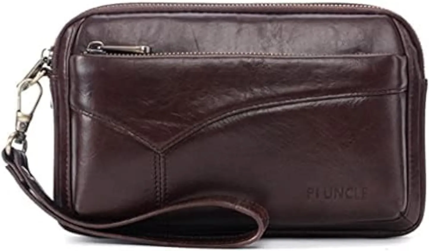 Hebetag Leather Clutch Purse Wallet for Men Organizer Holder Wrist Bag
