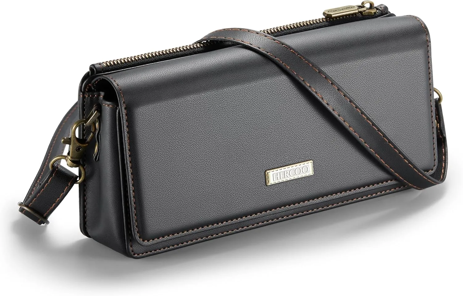 HERCOO Small Crossbody Phone Purse, Women's RFID Crossbody Wallet Wristlet Purse with Phone Pocket