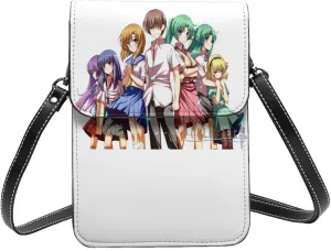 Higurashi When They Cry Wallet Phone Womens Fashion Purse Adjustable Handba Crossbody Bags