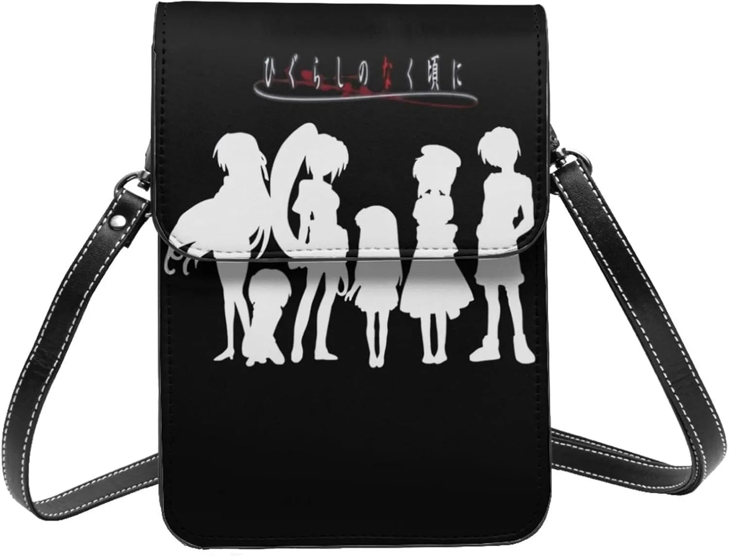 Higurashi When They Cry Wallet Phone Women'S Fashion Purse Adjustable Handba Crossbody Bags