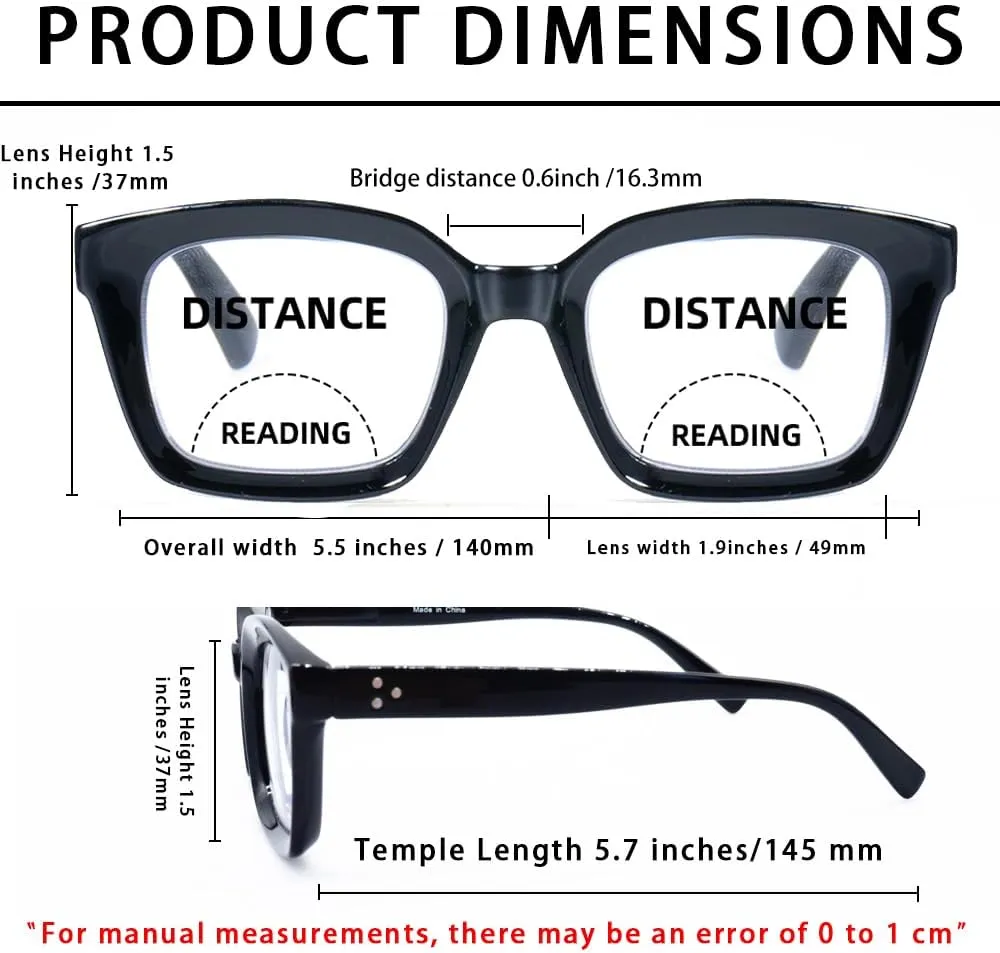 HIYANJN Bifocal Reading Glasses For Women Men Blue Light Computer Readers Clear Top Transition Ladies Eyewear
