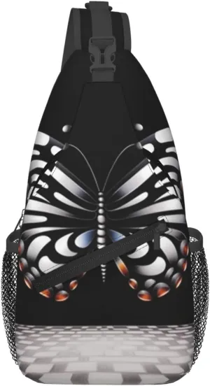 Holographic optical butterfly Cross Chest Bag Diagonally Men Women Crossbody Shoulder Bag Casual Fashion Travel Bag Sling Backpack