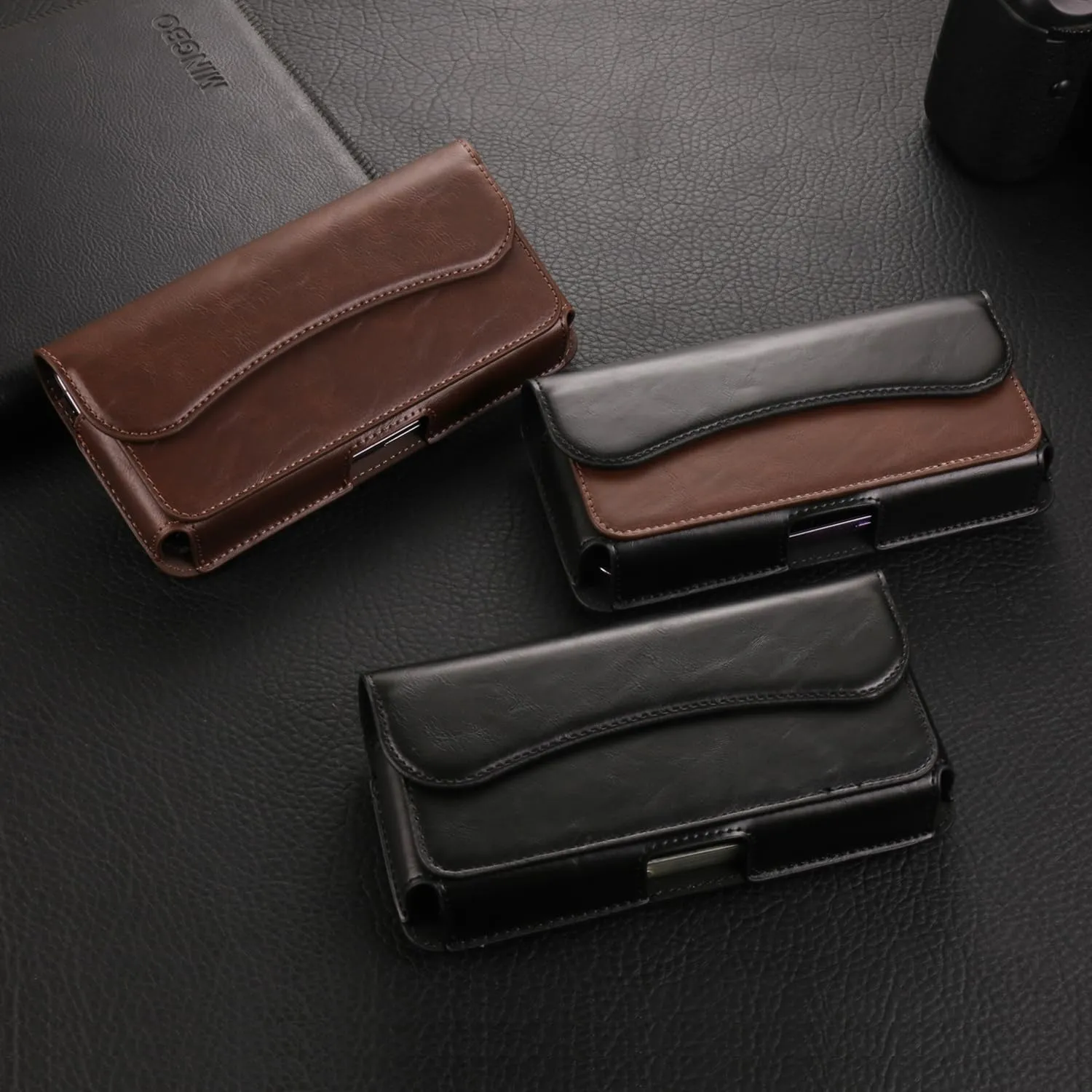 Holster for iPhone 15 15 Pro 14, 14 Pro, 13 Pro, 13, 12 Pro, 12, iPhone 11, XR - Premium Cell Phone Case with Belt Clip [Magnetic Closure] Phone Belt Holder for Men, Brown