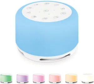Homedics SoundSleep Aura, Sound Machine for Better Sleep, 7-Color Mood-Enhancing Light, 28 Soothing Sounds, Bluetooth Compatible, Meditation & Mindfulness Aid, Portable