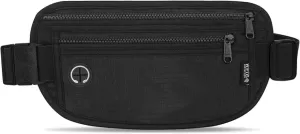 HOOMIL Slim Fanny Pack - Adjustable Waist Bag Running Belt for Sports Workout Cycling Hiking, Casual Hands-Free Phone Bag Fits All Smartphones - Black