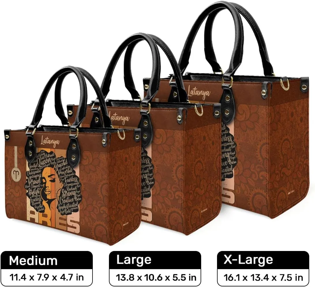 Horoscope - Personalized Leather Handbag For Women, Bohemian, Zodiac, Birthday Gifts - Mothers Day Gifts For Women