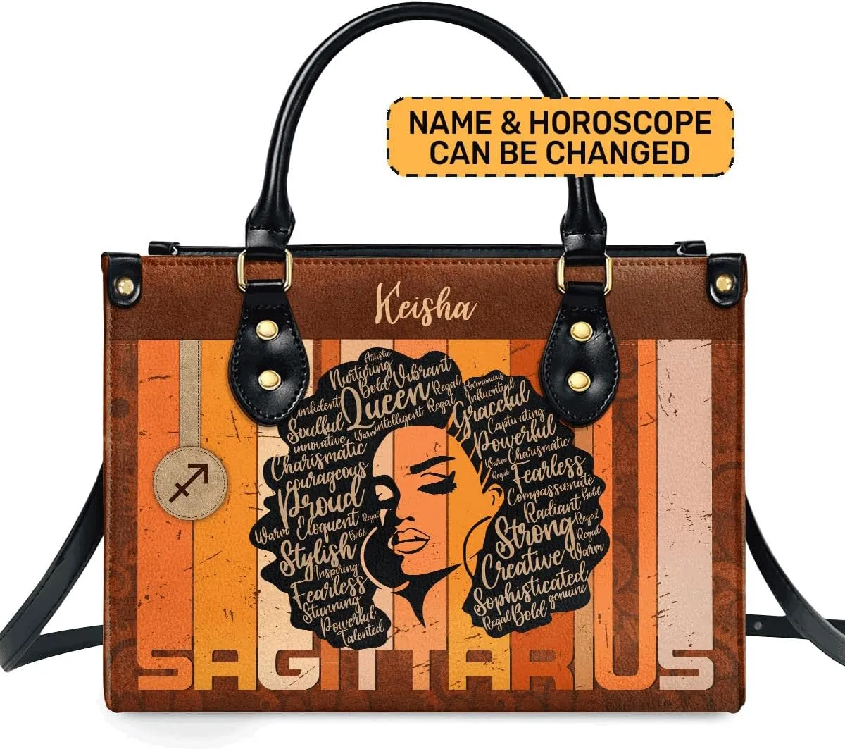 Horoscope - Personalized Leather Handbag For Women, Bohemian, Zodiac, Birthday Gifts - Mothers Day Gifts For Women