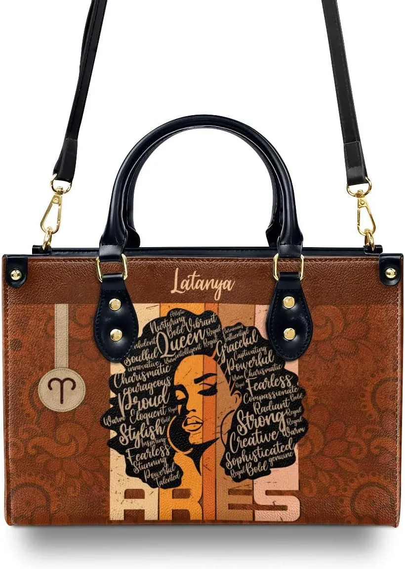 Horoscope - Personalized Leather Handbag For Women, Bohemian, Zodiac, Birthday Gifts - Mothers Day Gifts For Women