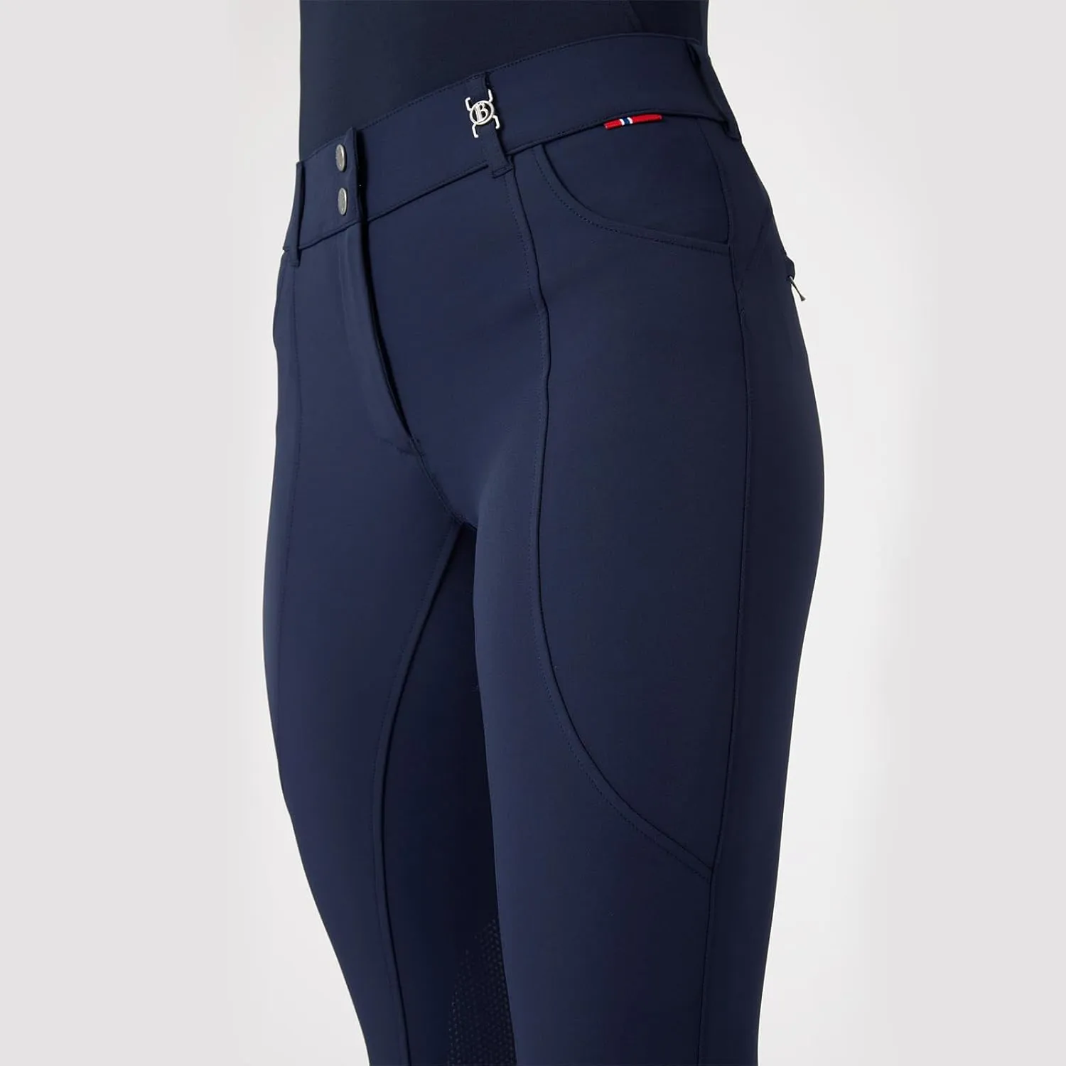 HORZE B Vertigo Davina Women's Mid-Rise Breathable Knee Patch Breeches with Phone Pockets