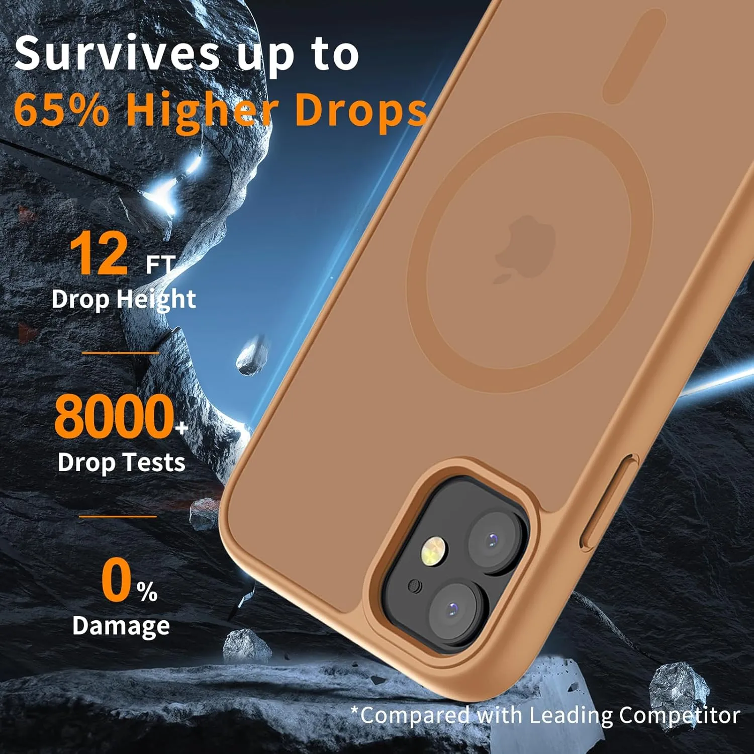 Hualele Magnetic for iPhone 11 Case & iPhone XR Case,Compatible with MagSafe, Military Grade Dropproof Translucent Matte Hard Back Soft Edge Slim Phone Case iPhone 11/XR,Brown