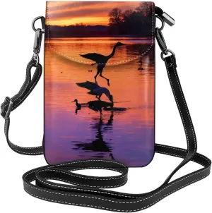 Hunting Flying Wild Ducks Print Small Crossbody Handbags Adjustable Shoulder Strap for Women Mini Cell Phone Purse