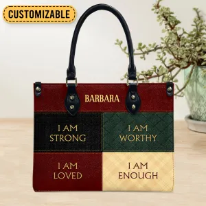 I Am Worthy Leather Bag