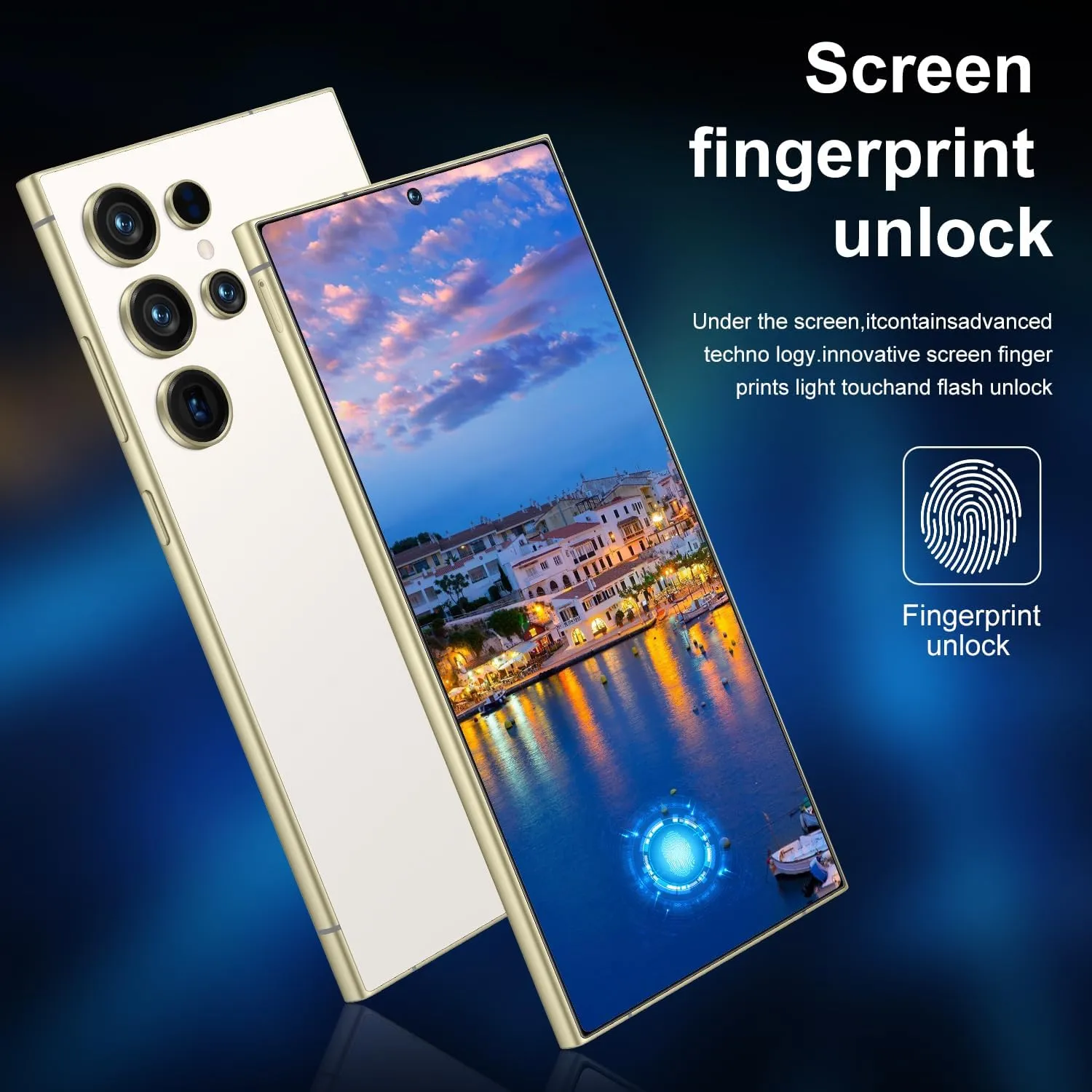 I25 Ultra Unlocked Phone,Android 14 12 512GB Smartphone,Built in Pen The Phone,Cell Phone Battery 7000mAh 6.99" HD Screen,Dual SIM/5G/Face ID/Fingerprint Lock/GPS (White, 12 512G)