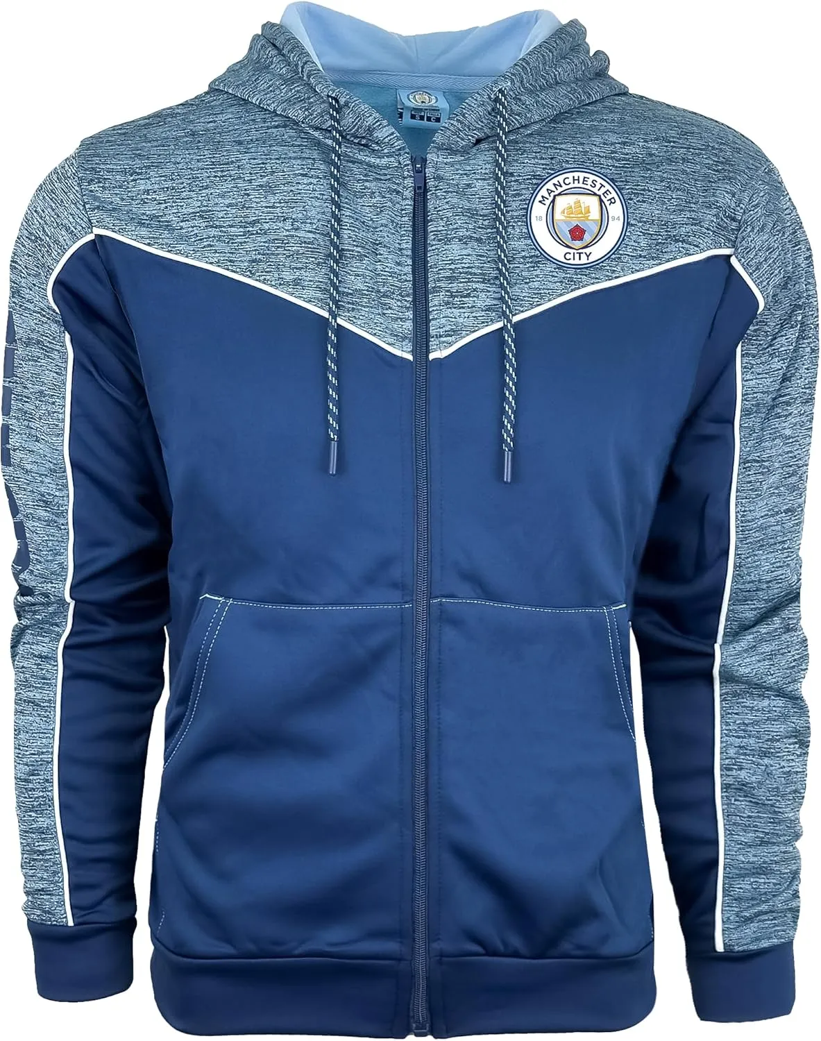 Icon Sports Men's Manchester City Full-Zip Hoodie, Licensed M. City Hooded Sweatshirt